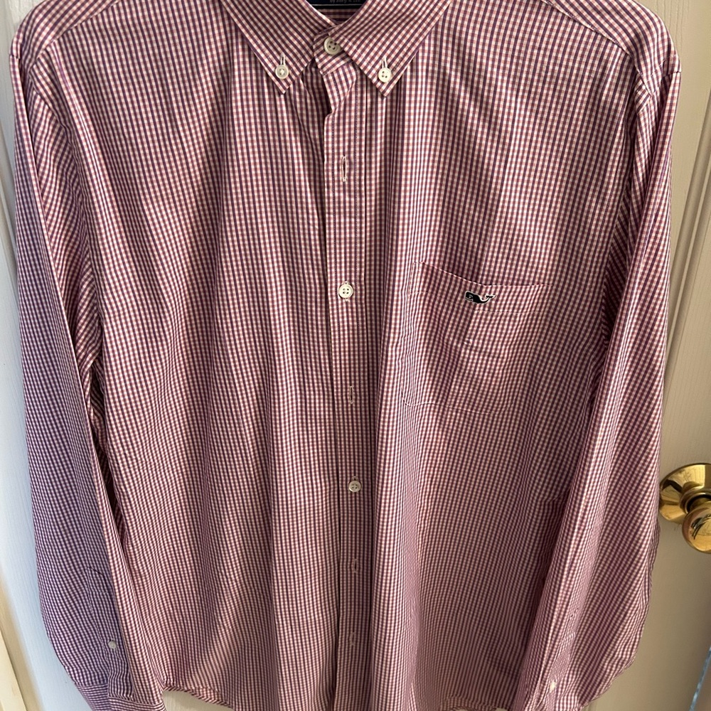 Vineyard Vines Men's Checkered Shirt - pink, purple and white gingham